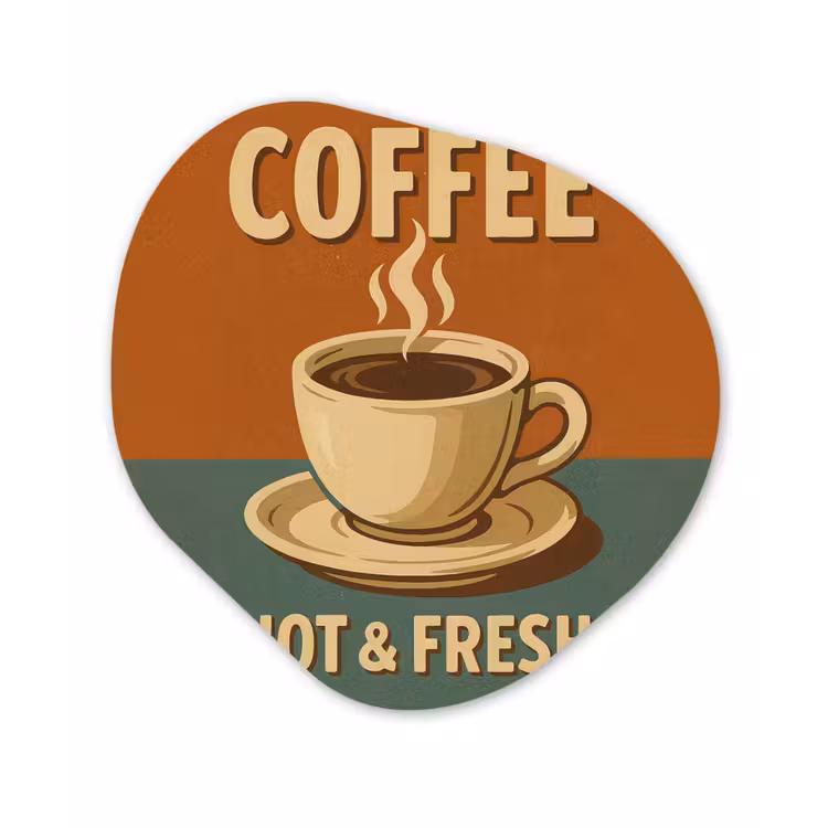 Organisch schilderij - Glas - Koffie - Kop - Vintage - Quote — 1