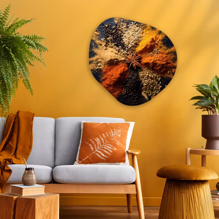 Organisch schilderij - Glas - Specerijen - Explosie - Oranje — 3