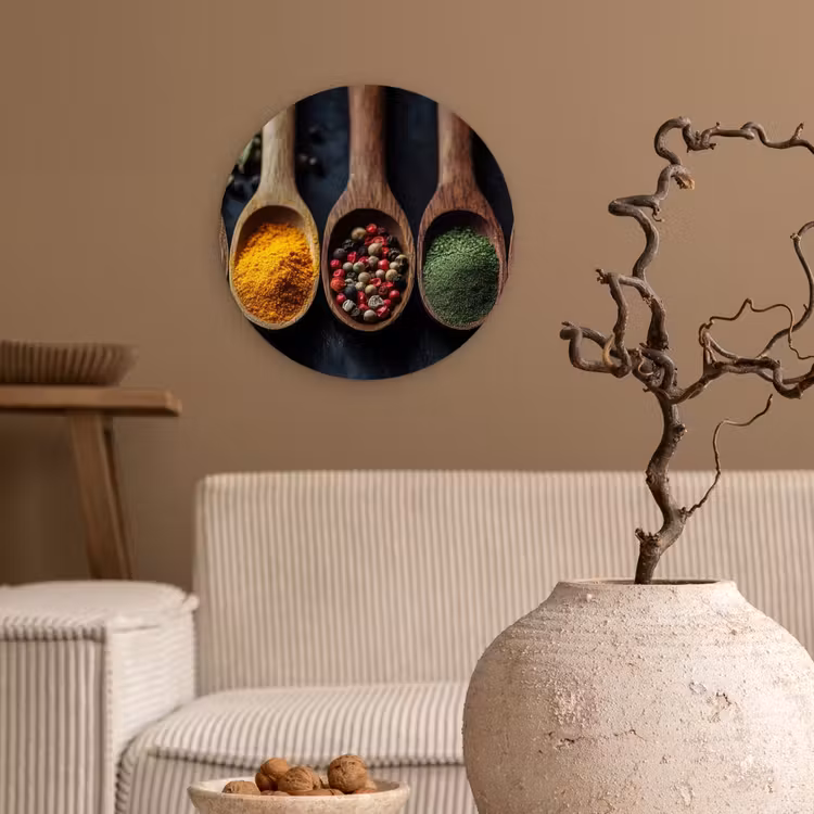 Muurcirkel glas - Houten - Lepels - Specerijen - Kruiden — 2