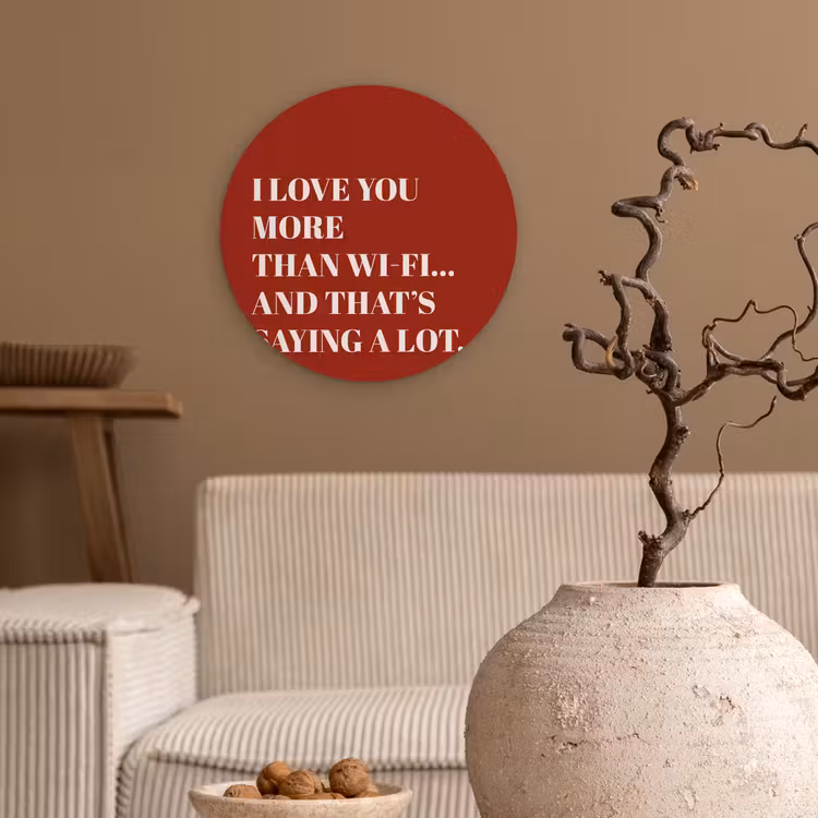 Muurcirkel glas - Rood - Quote - Liefde — 2