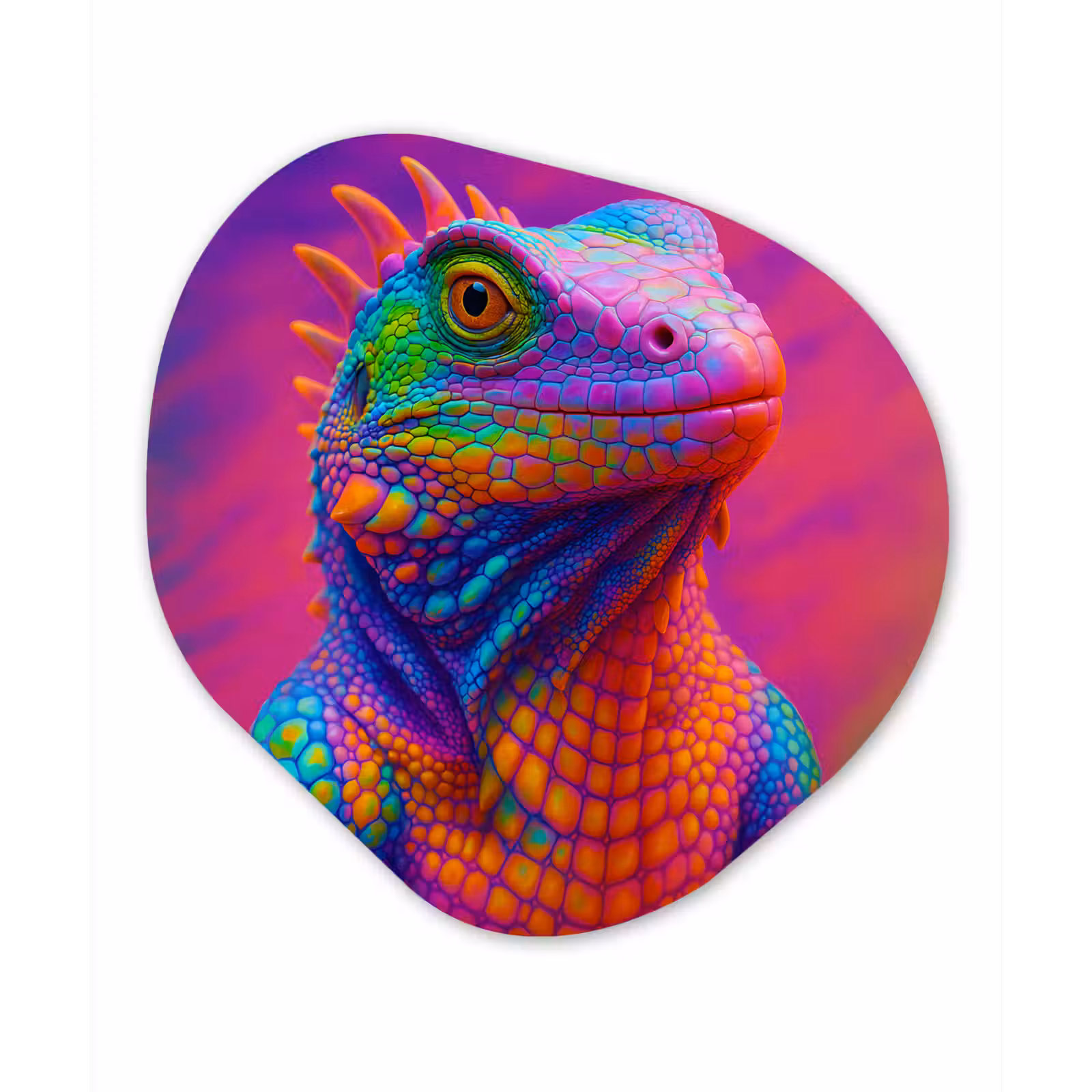 Organisch schilderij - Glas - Kameleon - Dieren - Neon - Kleur — 1