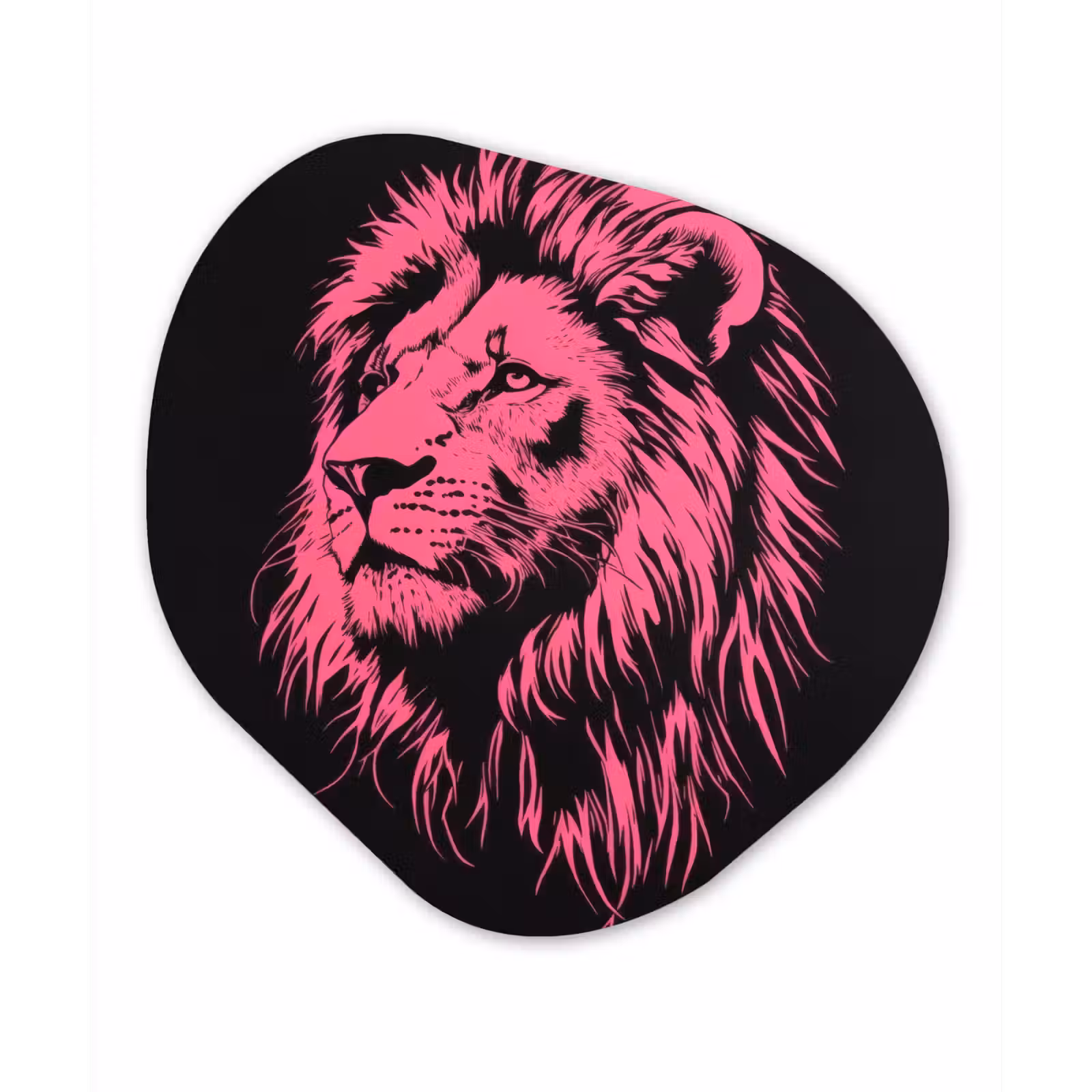 Organisch schilderij - Glas - Leeuw - Zwart - Roze - Neon — 1