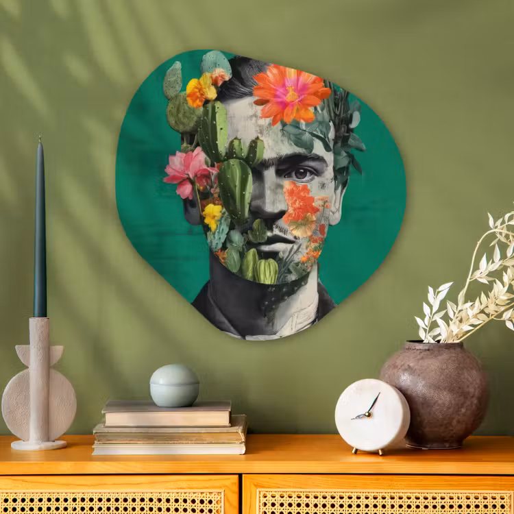 Organisch schilderij - Glas - Man - Planten - Groen — 2