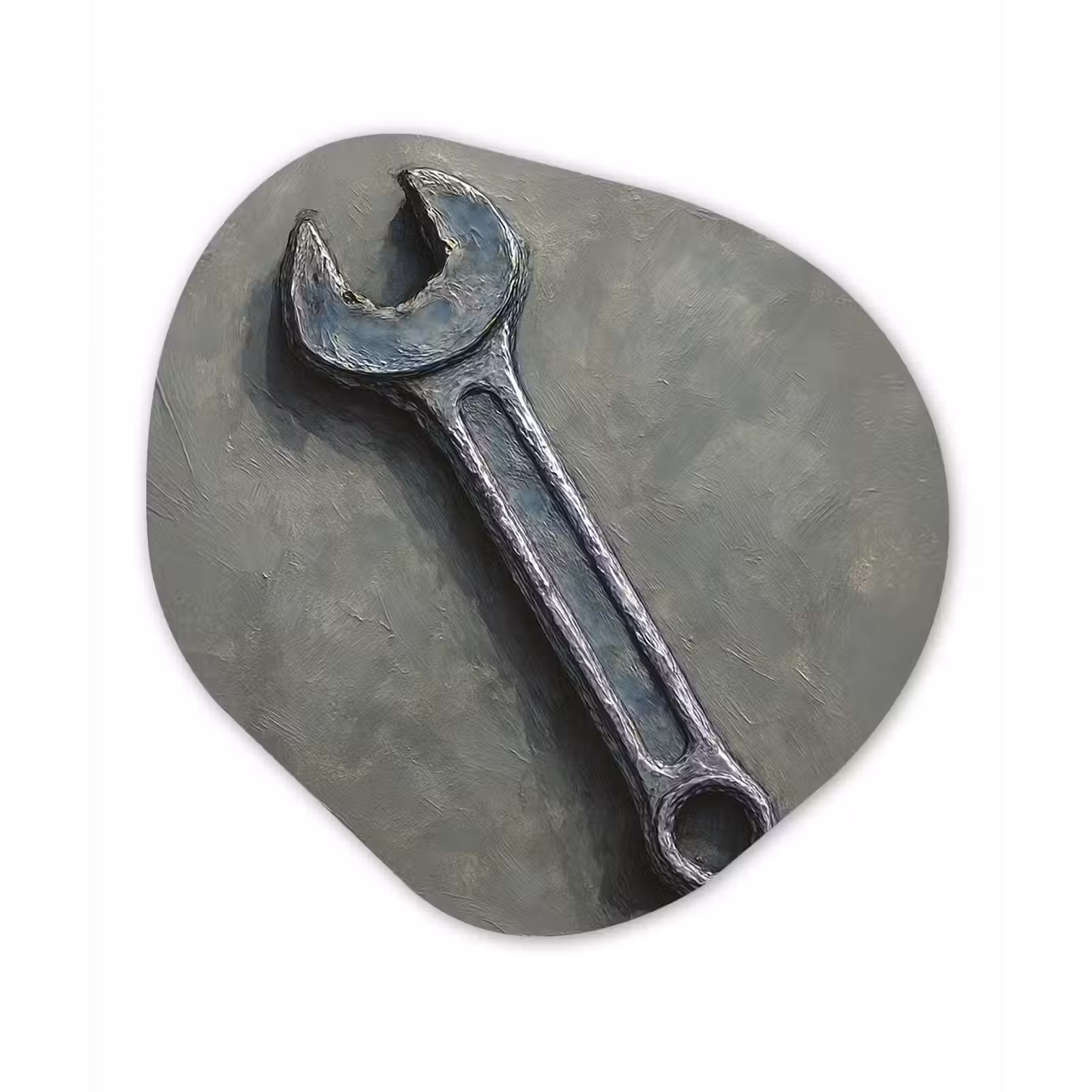 Organisch schilderij - Glas - Steeksleutel - Schilderij - Gereedschap - Verf — 1