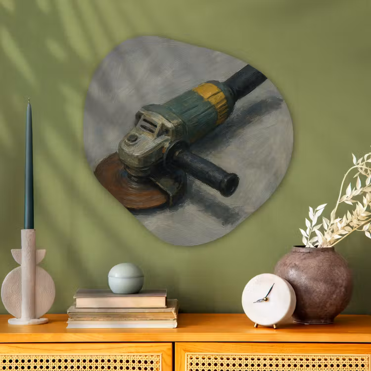 Organisch schilderij - Glas - Haakse slijper - Schilderij - Gereedschap — 2