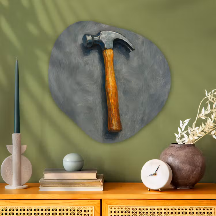Organisch schilderij - Glas - Hamer - Schilderij - Gereedschap — 2