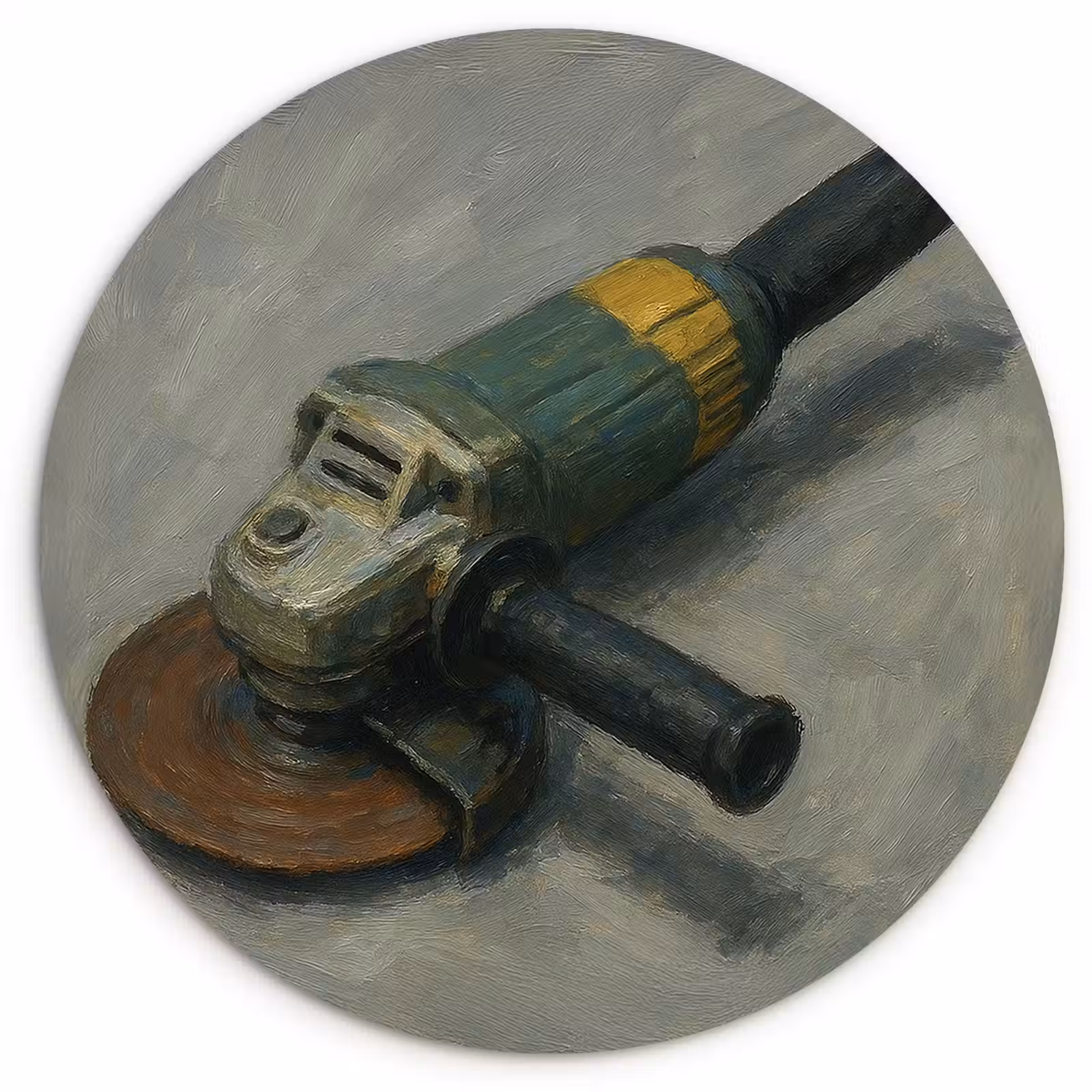 Muurcirkel glas - Haakse slijper - Schilderij - Gereedschap — 1