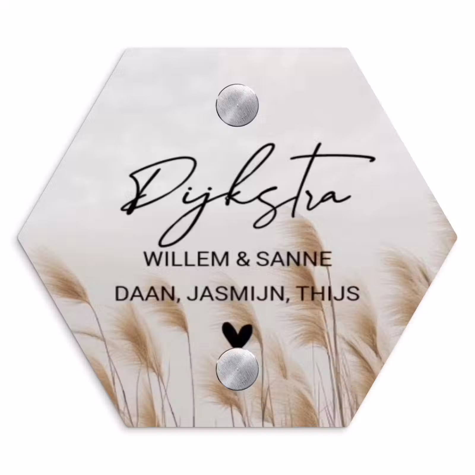 Naambordje voordeur - Hexagon - Pampasgras - Sierlijk — 1