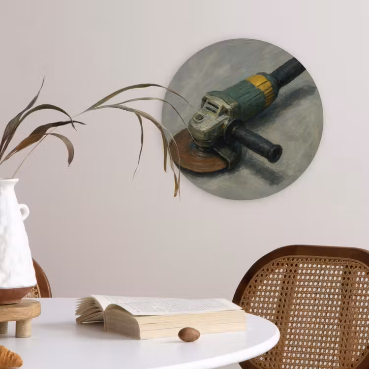 Muurcirkel glas - Haakse slijper - Schilderij - Gereedschap — 4
