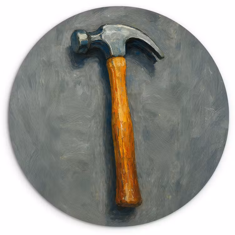 Muurcirkel glas - Hamer - Schilderij - Gereedschap — 1