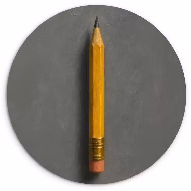 Muurcirkel glas - Potlood - Schilderij - Geel — 1