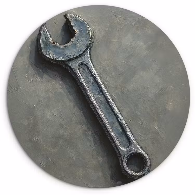 Muurcirkel glas - Steeksleutel - Schilderij - Gereedschap - Verf — 1