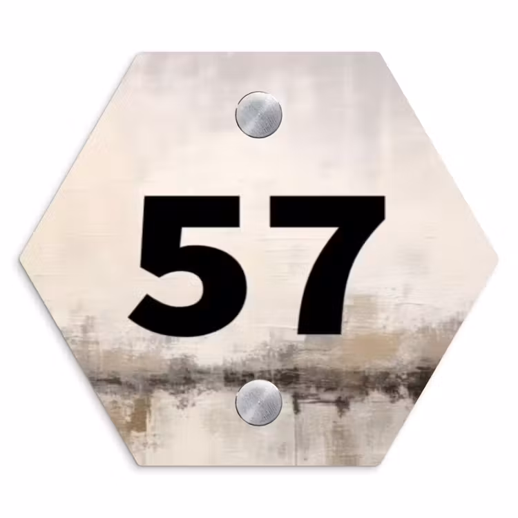 Naambordje voordeur - Hexagon - Geschilderd - Traditioneel — 1