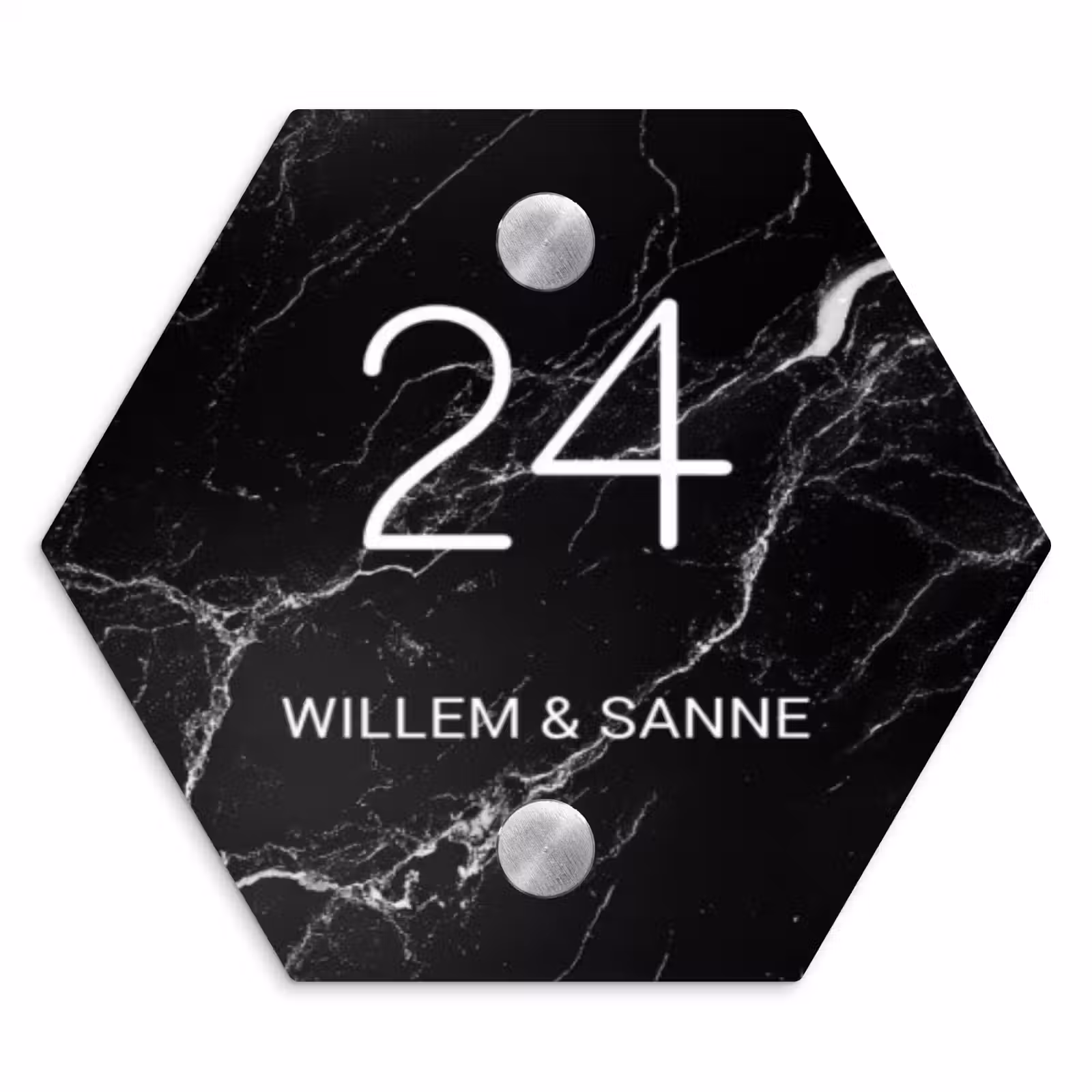 Naambordje voordeur - Hexagon - Marmer - Klassiek — 1