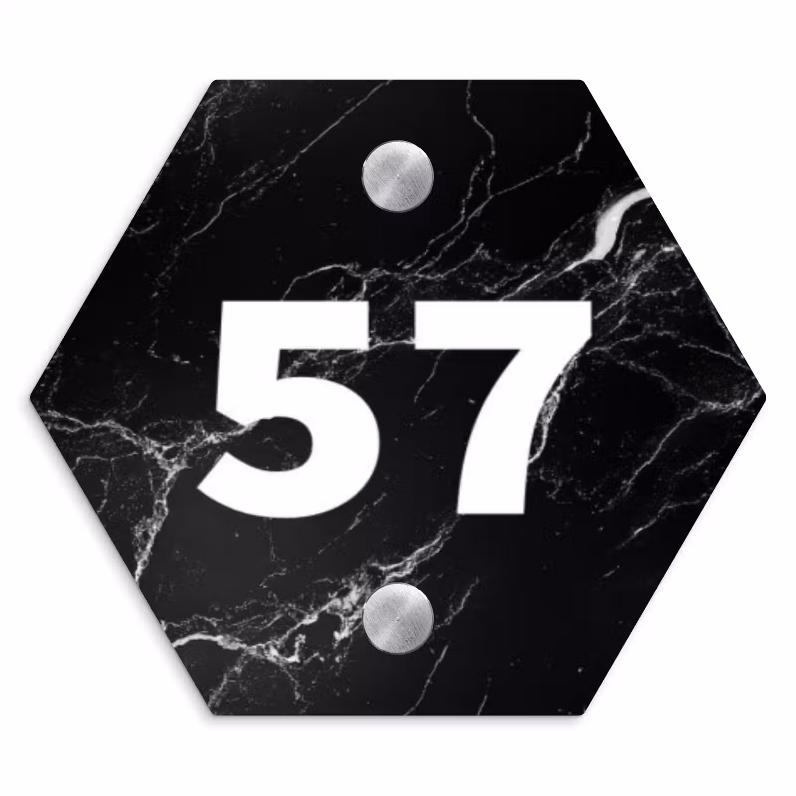 Naambordje voordeur - Hexagon - Marmer - Traditioneel — 1