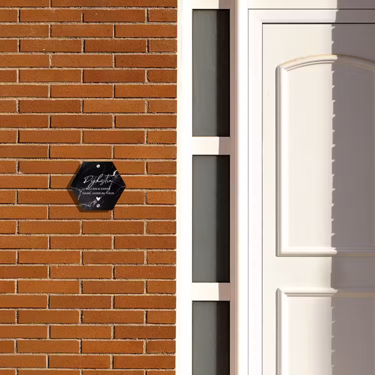 Naambordje voordeur - Hexagon - Marmer - Sierlijk — 2