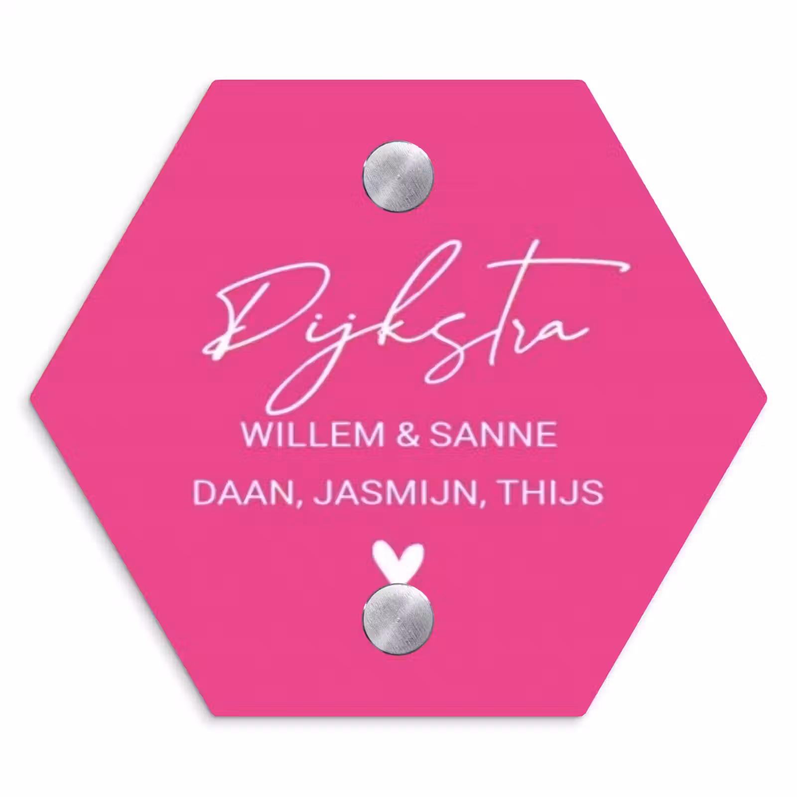 Naambordje voordeur - Hexagon - Felroze - Sierlijk — 1
