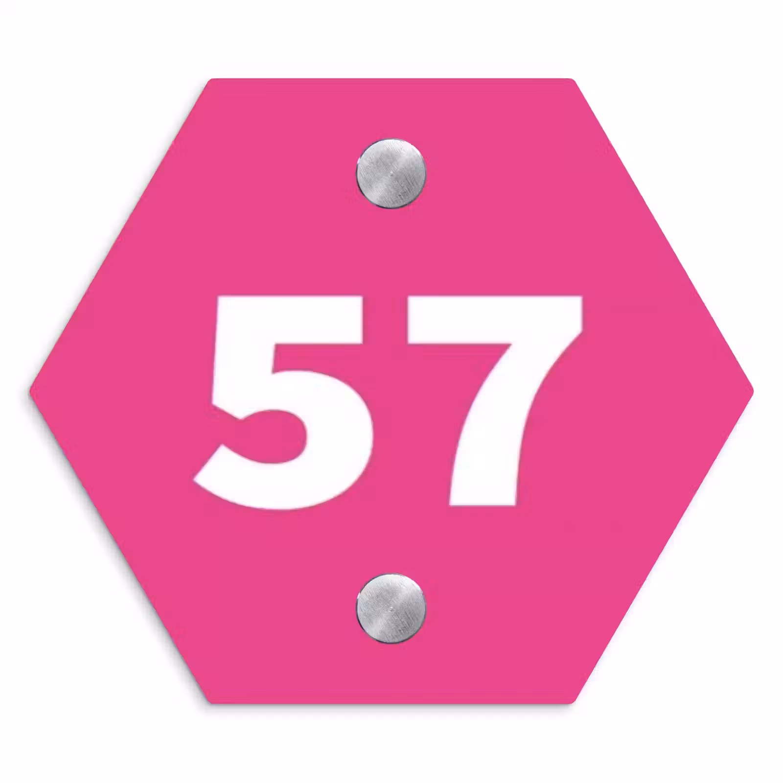 Naambordje voordeur - Hexagon - Felroze - Traditioneel — 1