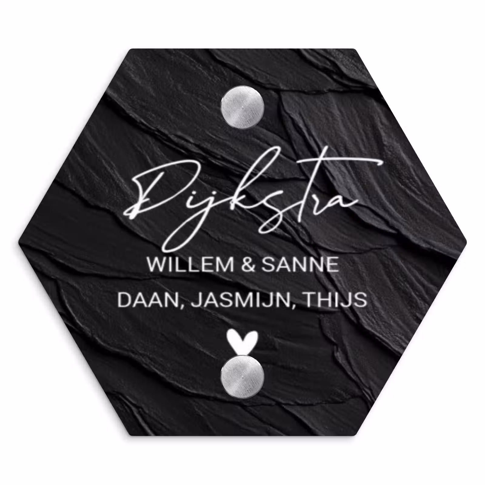 Naambordje voordeur - Hexagon - Leisteen - Sierlijk — 1