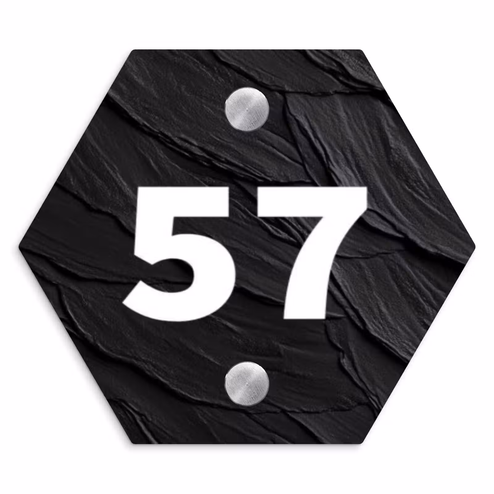 Naambordje voordeur - Hexagon - Leisteen - Traditioneel — 1