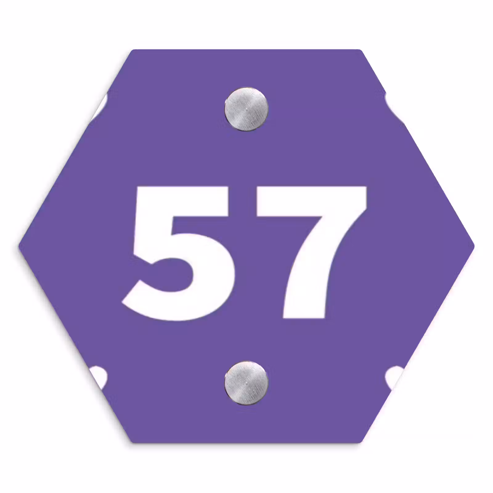 Naambordje voordeur - Hexagon - Witte hartjes in hoeken - Traditioneel — 1