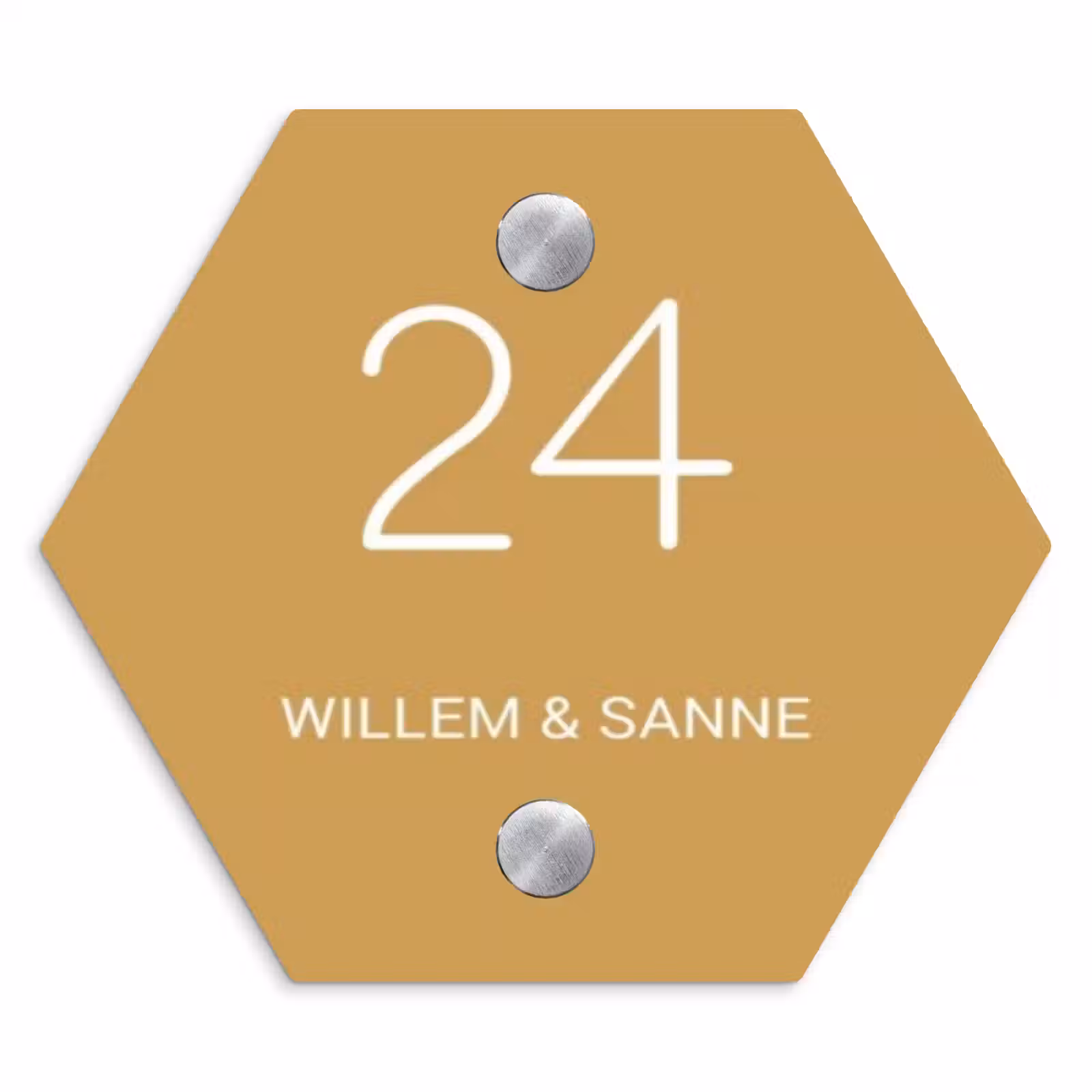 Naambordje voordeur - Hexagon - Mosterdgeel - Klassiek — 1