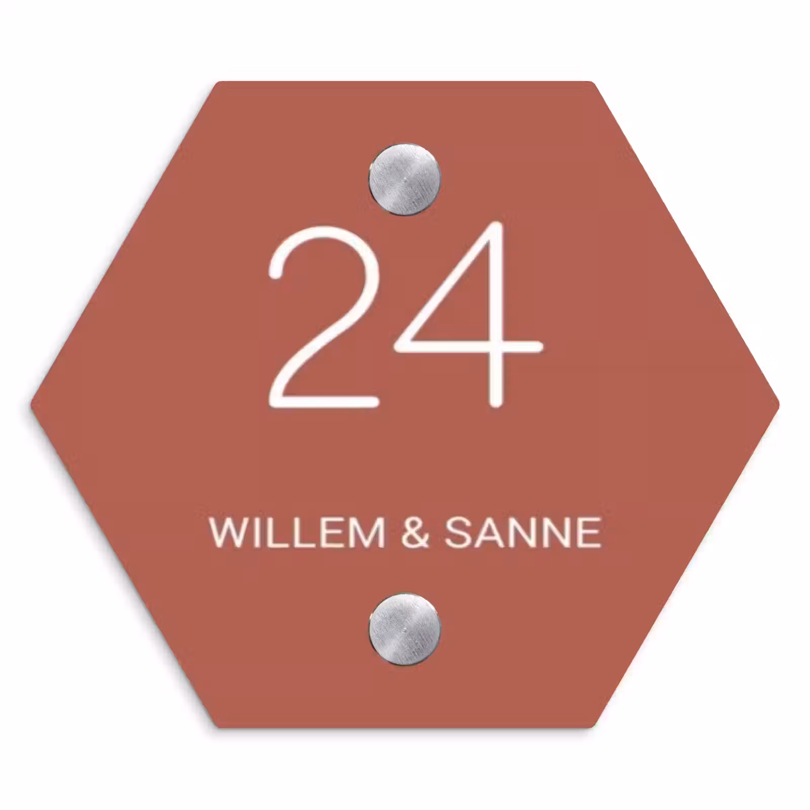 Naambordje voordeur - Hexagon - Terracotta - Klassiek — 1
