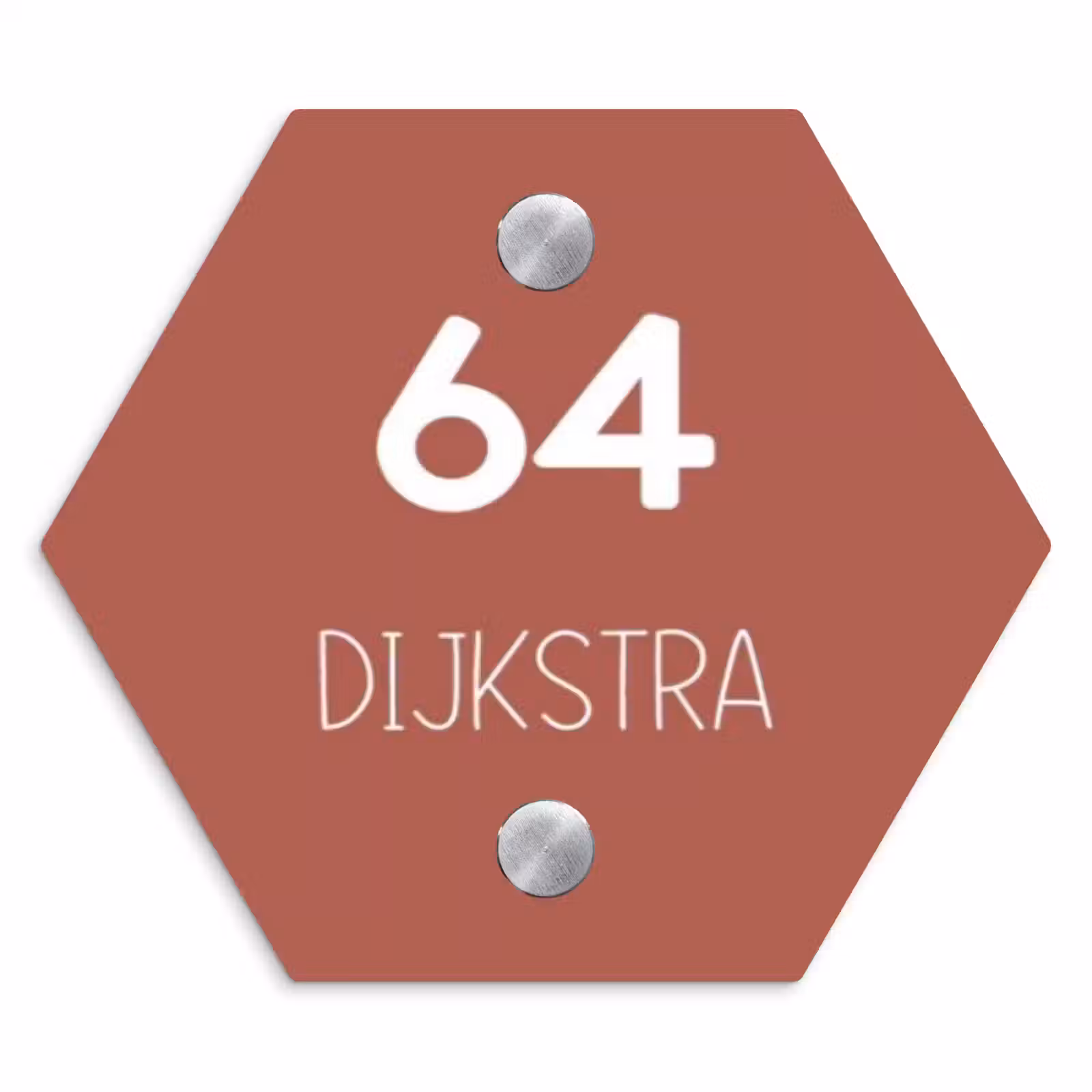 Naambordje voordeur - Hexagon - Terracotta - Modern — 1