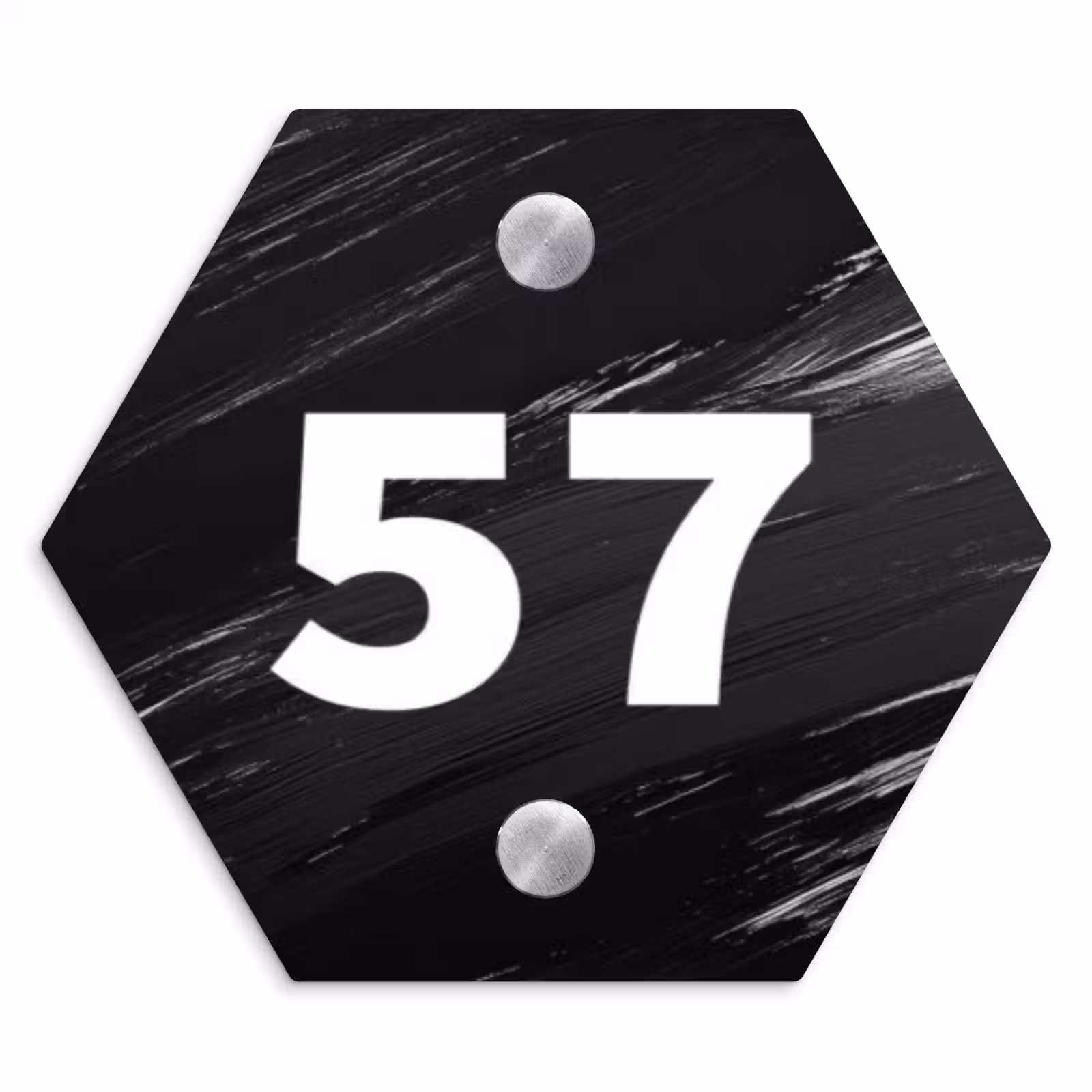 Naambordje voordeur - Hexagon - Zwart verftextuur - Traditioneel — 1