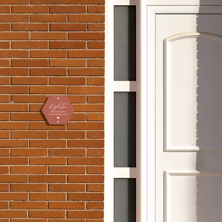 Naambordje voordeur - Hexagon - Terracotta - Sierlijk — 2