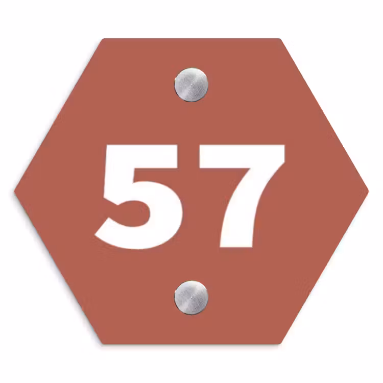 Naambordje voordeur - Hexagon - Terracotta - Traditioneel — 1