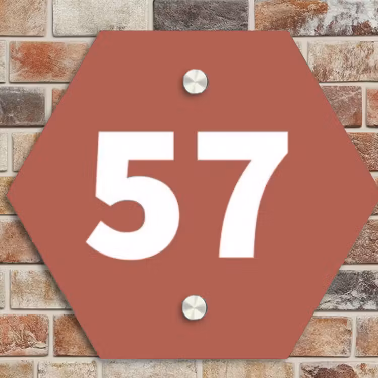 Naambordje voordeur - Hexagon - Terracotta - Traditioneel — 4