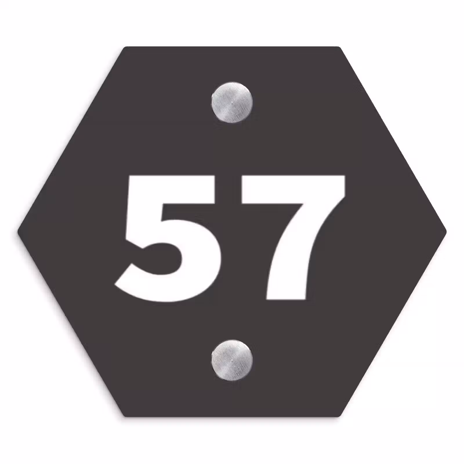 Naambordje voordeur - Hexagon - Donkergrijs - Traditioneel — 1