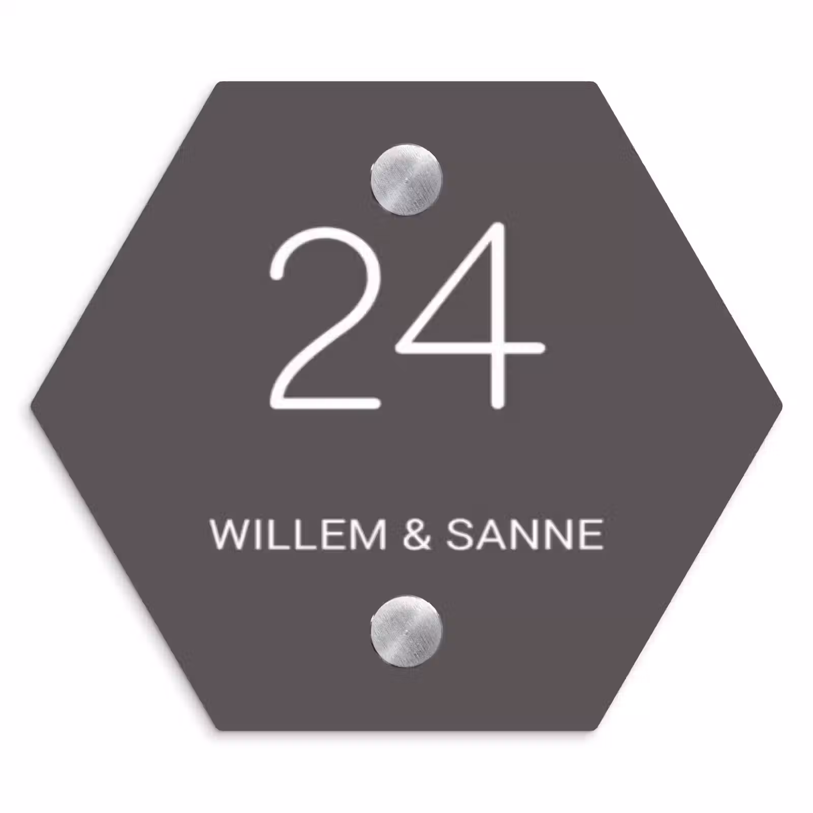 Naambordje voordeur - Hexagon - Grijs - Klassiek — 1