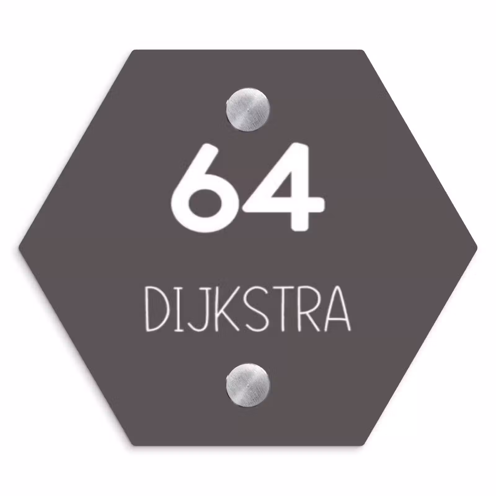 Naambordje voordeur - Hexagon - Grijs - Modern — 1