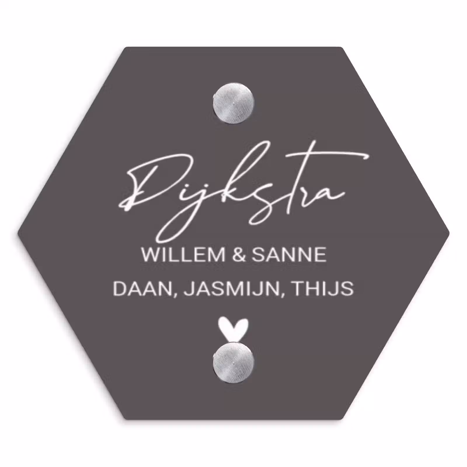 Naambordje voordeur - Hexagon - Grijs - Sierlijk — 1
