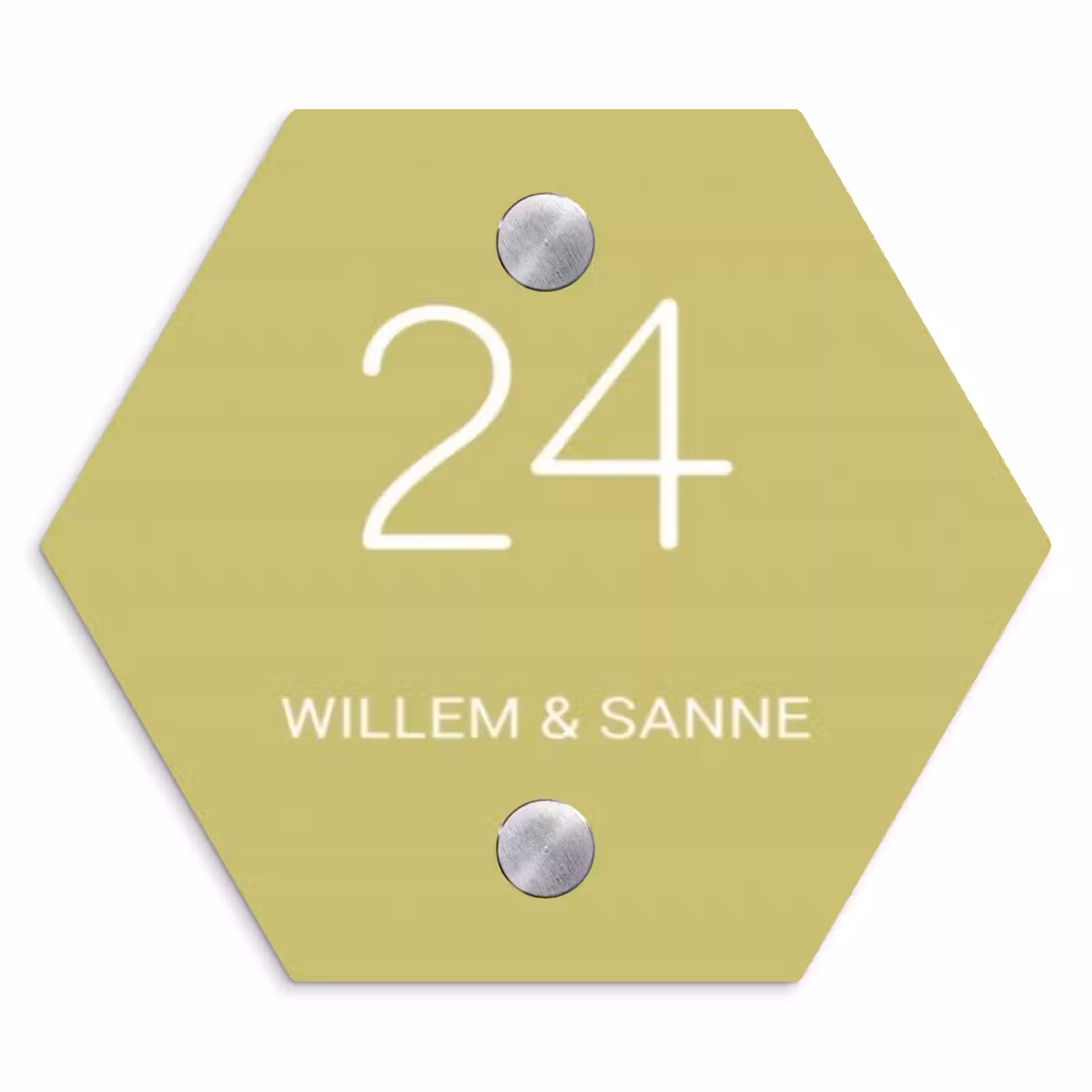 Naambordje voordeur - Hexagon - Lichtgroen - Klassiek — 1