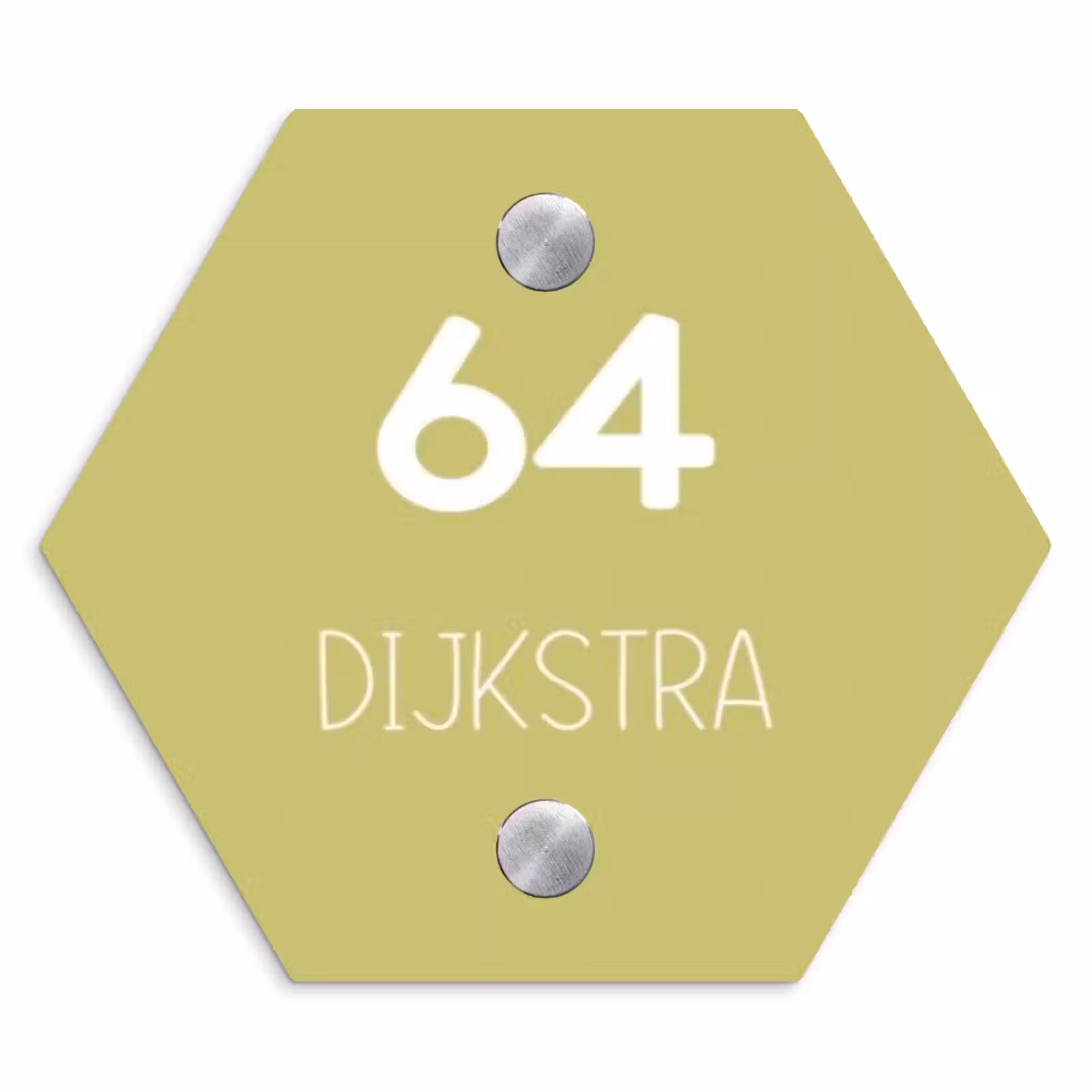 Naambordje voordeur - Hexagon - Lichtgroen - Modern — 1