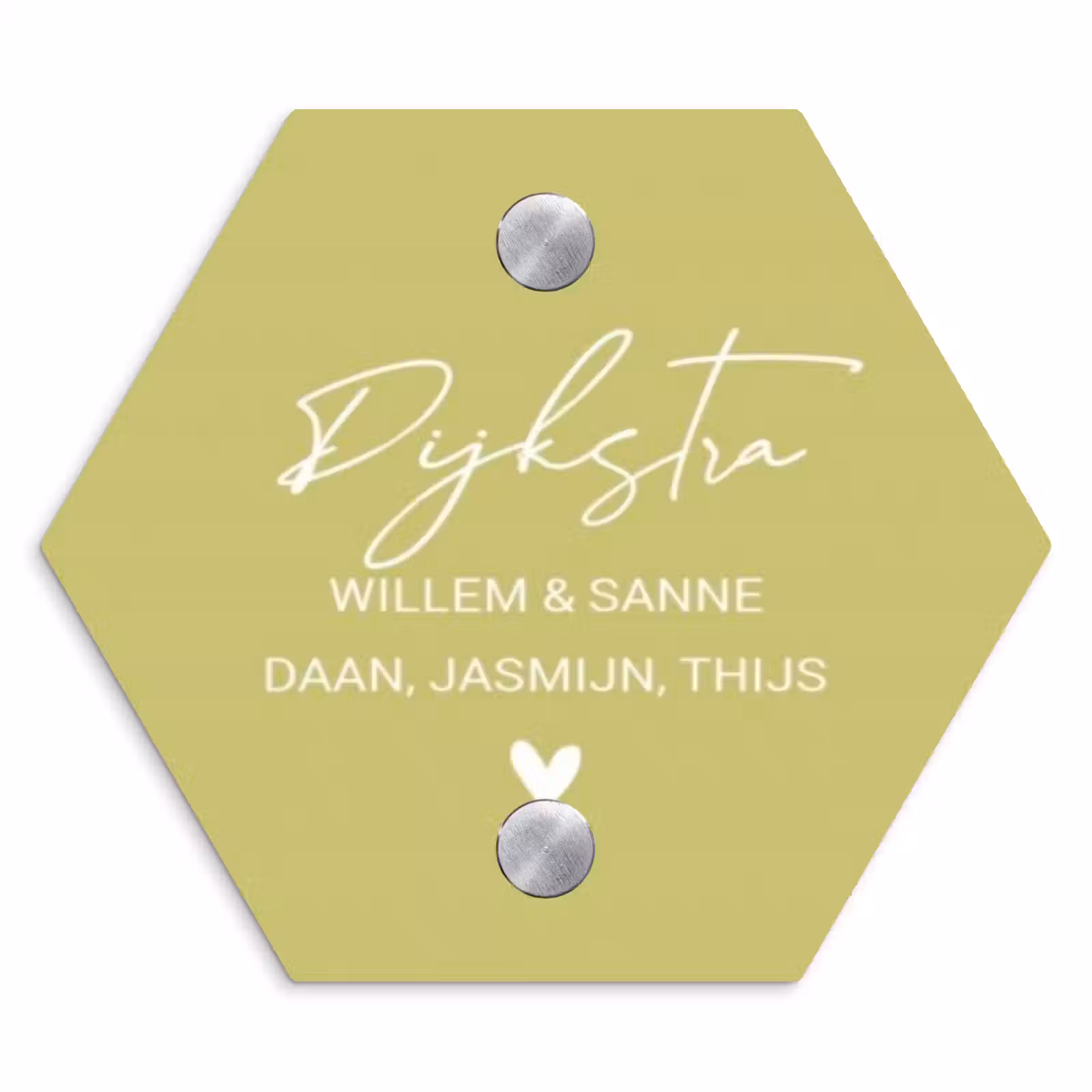 Naambordje voordeur - Hexagon - Lichtgroen - Sierlijk — 1