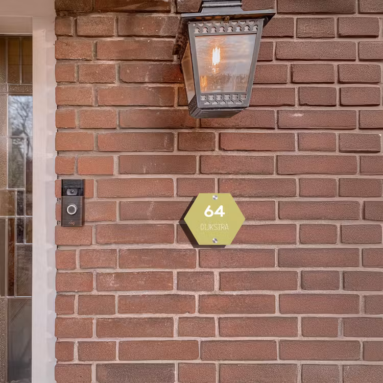 Naambordje voordeur - Hexagon - Lichtgroen - Modern — 3