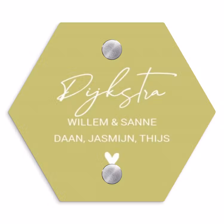 Naambordje voordeur - Hexagon - Lichtgroen - Sierlijk — 1