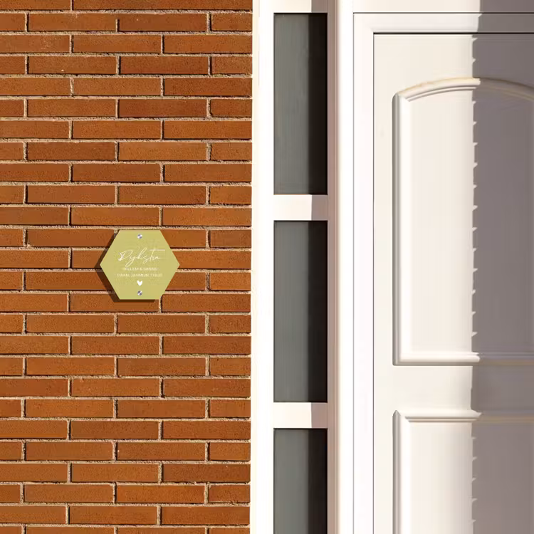 Naambordje voordeur - Hexagon - Lichtgroen - Sierlijk — 2