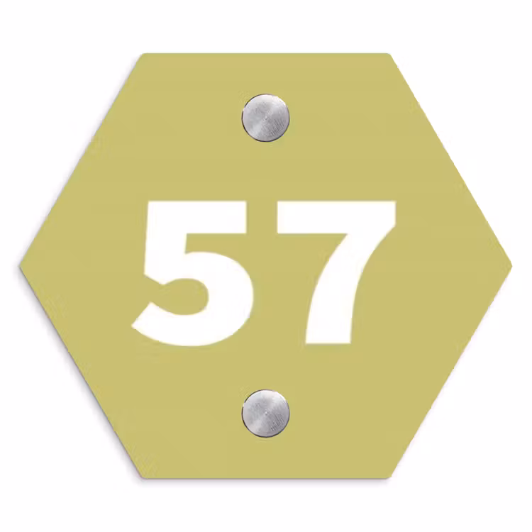 Naambordje voordeur - Hexagon - Lichtgroen - Traditioneel — 1