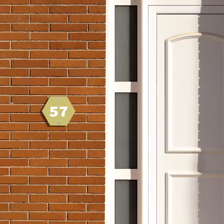 Naambordje voordeur - Hexagon - Lichtgroen - Traditioneel — 2