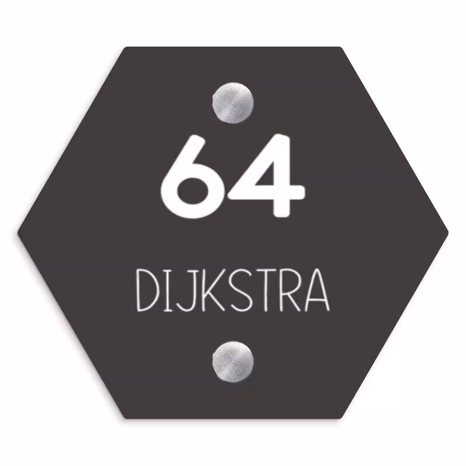 Naambordje voordeur - Hexagon - Donkergrijs - Modern — 1