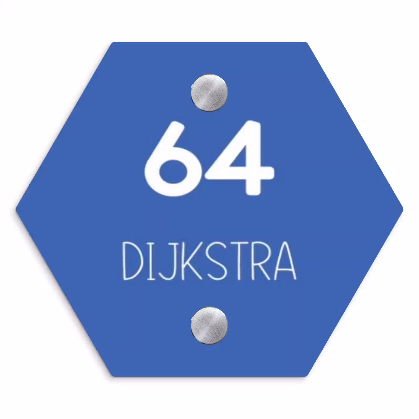 Naambordje voordeur - Hexagon - Kobaltblauw - Modern — 1