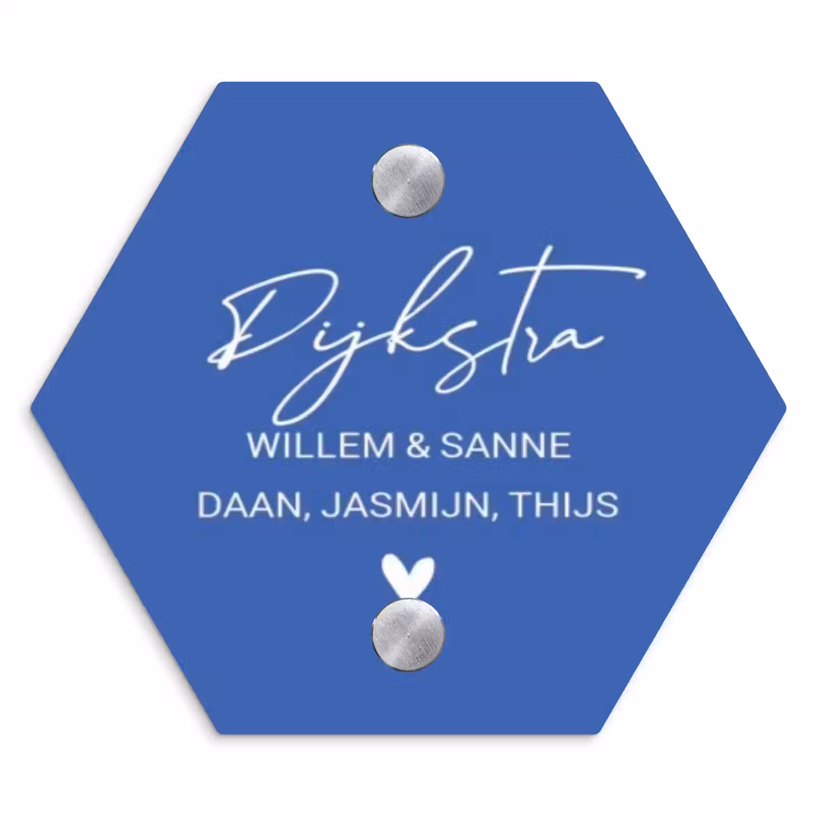 Naambordje voordeur - Hexagon - Kobaltblauw - Sierlijk — 1