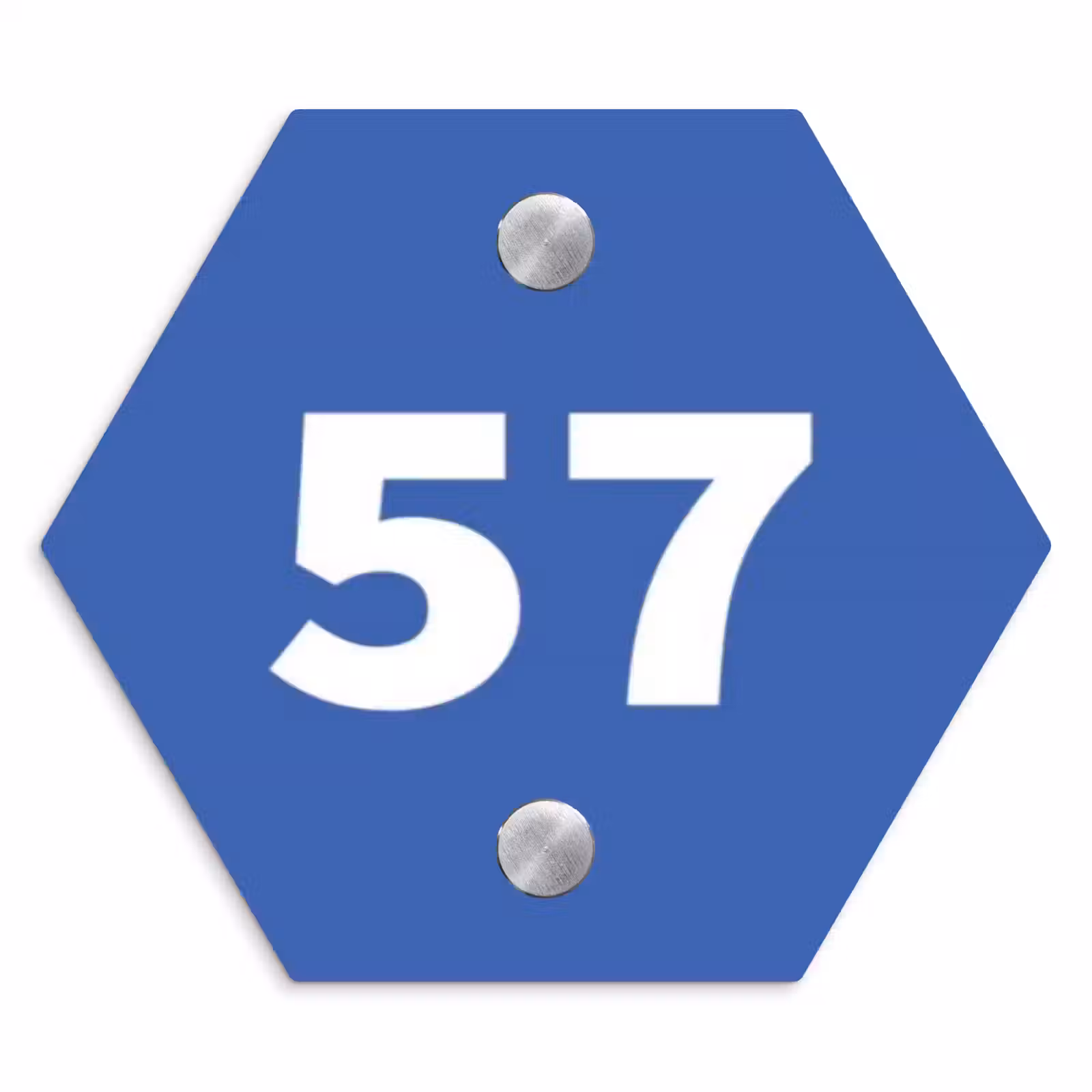 Naambordje voordeur - Hexagon - Kobaltblauw - Traditioneel — 1
