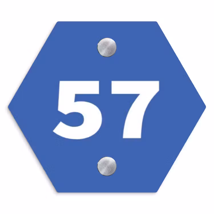 Naambordje voordeur - Hexagon - Kobaltblauw - Traditioneel — 1