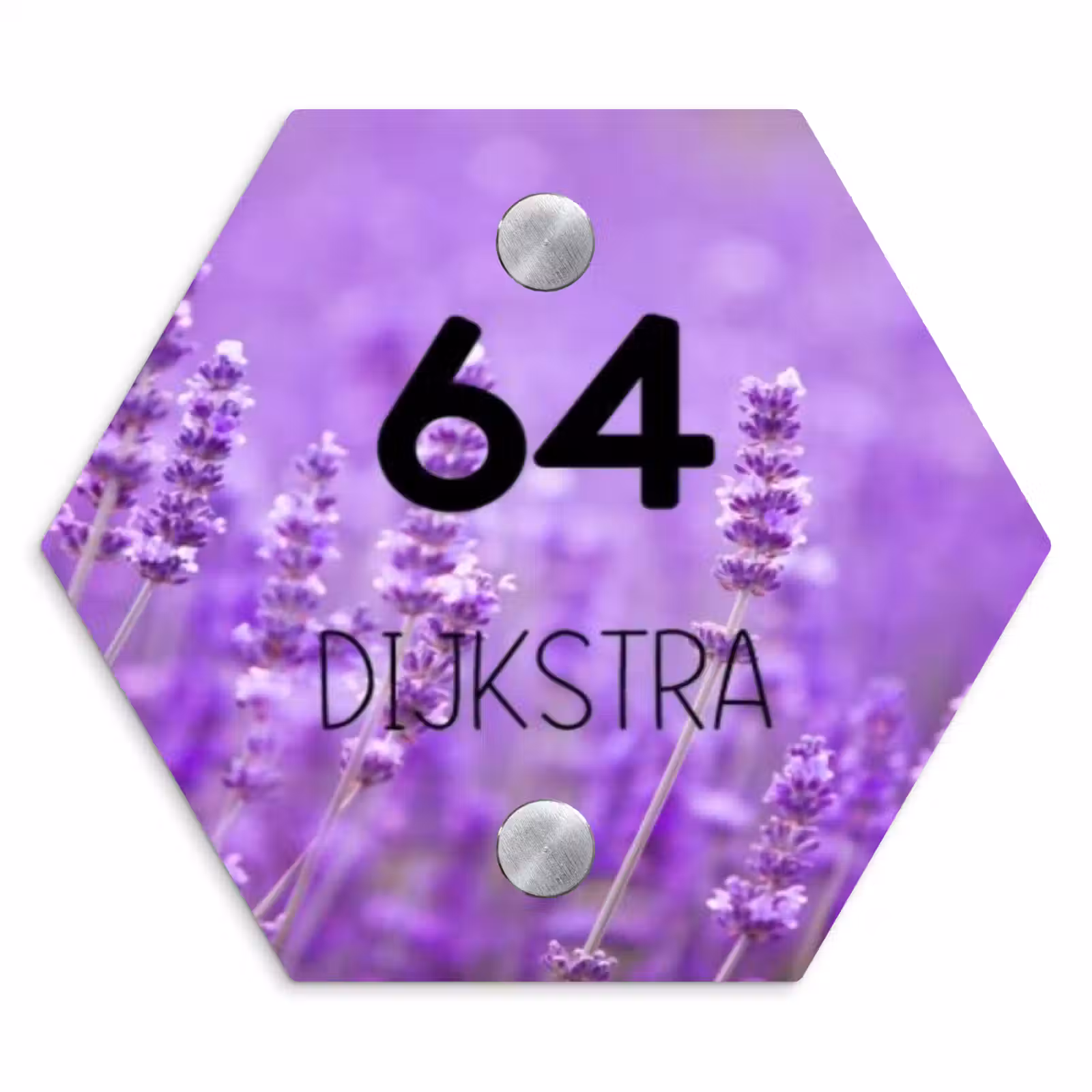 Naambordje voordeur - Hexagon - Lavendel - Modern — 1